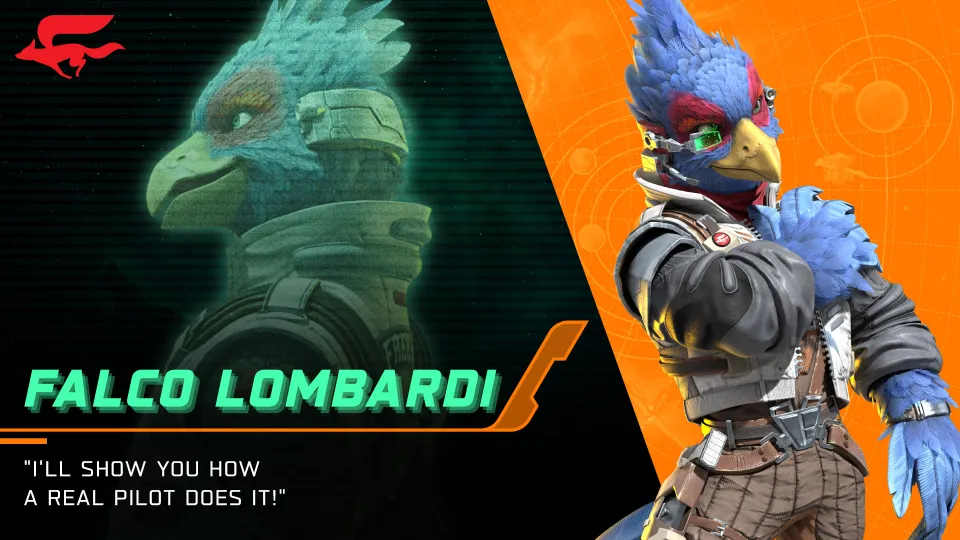 Falco Lombardi character artwork from Star Fox
