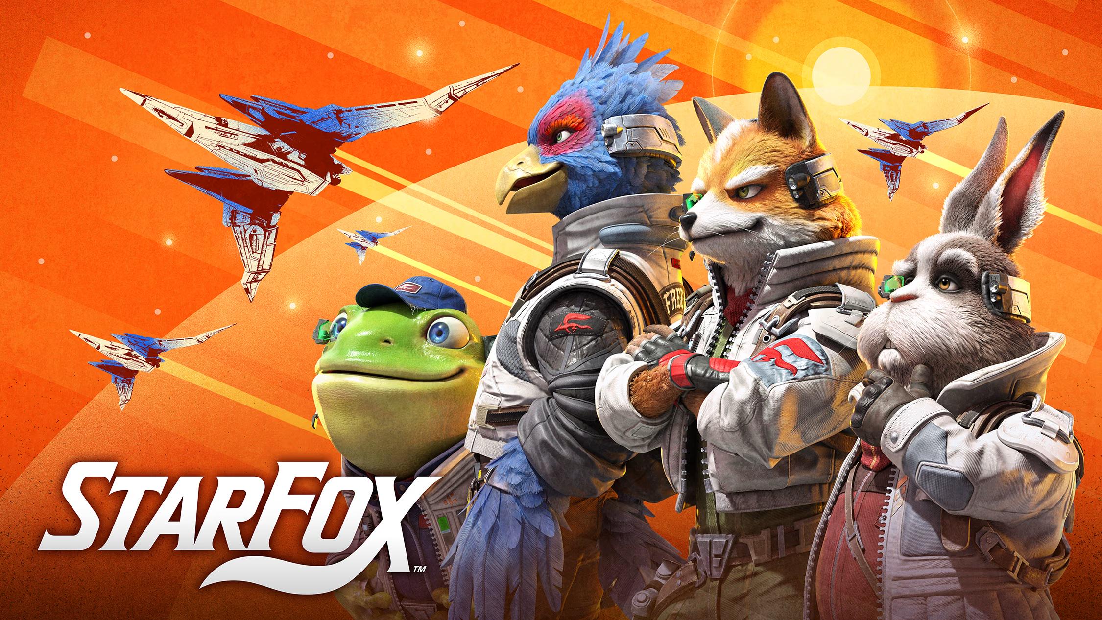 Star Fox artwork featuring Falco, Fox, Slippy, and Peppy